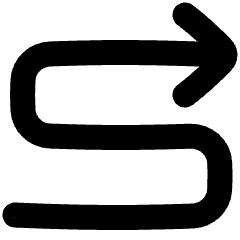 Line Arrow Curvy Right Up Icon from Plump Solid Set