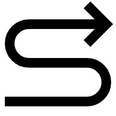 Line Arrow Curvy Right Up Icon from Sharp Line Set