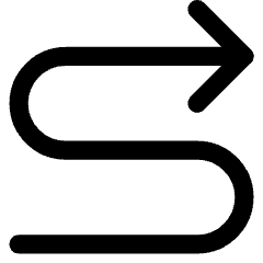 Line Arrow Curvy Right Up Icon from Core Line Set