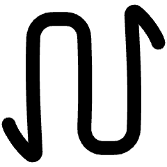 Line Arrow Curvy Up Down 1 Icon from Plump Remix Set