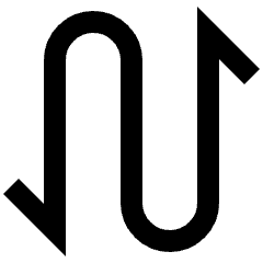 Line Arrow Curvy Up Down 1 Icon from Sharp Line Set