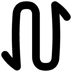 Line Arrow Curvy Up Down 1 Icon from Flex Solid Set