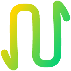 Line Arrow Curvy Up Down 1 Icon from Plump Gradient Set