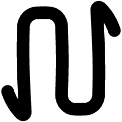 Line Arrow Curvy Up Down 1 Icon from Plump Solid Set