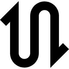 Line Arrow Curvy Up Down 2 Icon from Sharp Solid Set