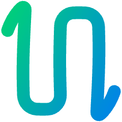 Line Arrow Curvy Up Down 2 Icon from Plump Gradient Set
