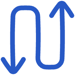 Line Arrow Curvy Up Down 3 Icon from Plump Duo Set