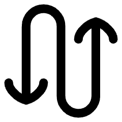 Line Arrow Curvy Up Down 3 Icon from Flex Line Set
