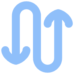 Line Arrow Curvy Up Down 3 Icon from Flex Flat Set