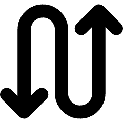 Line Arrow Curvy Up Down 3 Icon from Core Solid Set