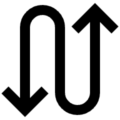 Line Arrow Curvy Up Down 3 Icon from Sharp Line Set