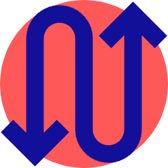 Line Arrow Curvy Up Down 3 Icon from Sharp Pop Set