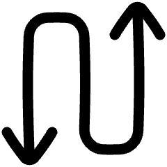 Line Arrow Curvy Up Down 3 Icon from Plump Line Set
