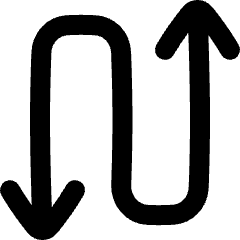 Line Arrow Curvy Up Down 3 Icon from Plump Remix Set