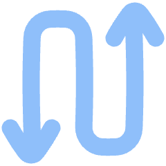 Line Arrow Curvy Up Down 3 Icon from Plump Flat Set