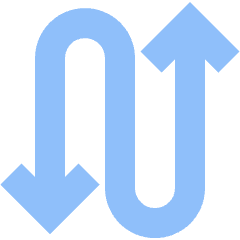 Line Arrow Curvy Up Down 3 Icon from Sharp Flat Set