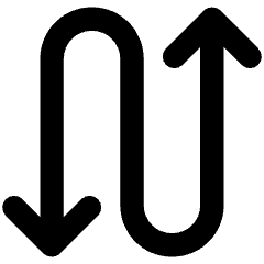 Line Arrow Curvy Up Down 3 Icon from Core Remix Set