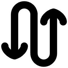 Line Arrow Curvy Up Down 3 Icon from Flex Solid Set