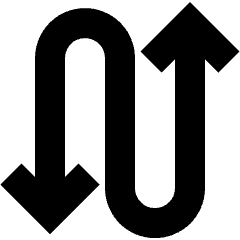 Line Arrow Curvy Up Down 3 Icon from Sharp Solid Set