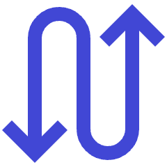 Line Arrow Curvy Up Down 3 Icon from Sharp Duo Set