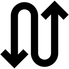 Line Arrow Curvy Up Down 3 Icon from Sharp Remix Set