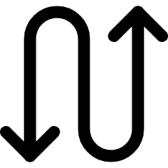 Line Arrow Curvy Up Down 3 Icon from Core Line Set