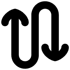 Line Arrow Curvy Up Down 4 Icon from Flex Solid Set