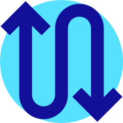 Line Arrow Curvy Up Down 4 Icon from Sharp Pop Set