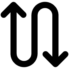 Line Arrow Curvy Up Down 4 Icon from Core Remix Set
