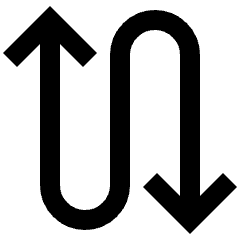 Line Arrow Curvy Up Down 4 Icon from Sharp Line Set