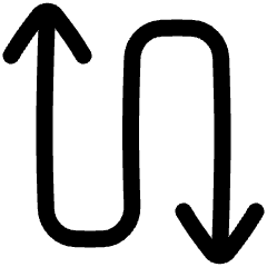 Line Arrow Curvy Up Down 4 Icon from Plump Line Set