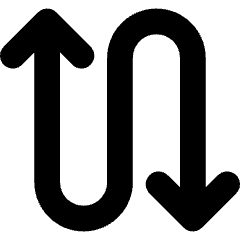 Line Arrow Curvy Up Down 4 Icon from Core Solid Set