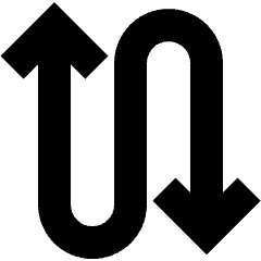 Line Arrow Curvy Up Down 4 Icon from Sharp Solid Set