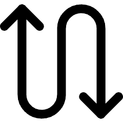 Line Arrow Curvy Up Down 4 Icon from Core Line Set
