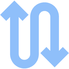Line Arrow Curvy Up Down 4 Icon from Sharp Flat Set
