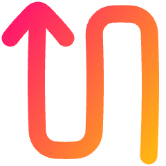 Line Arrow Curvy Up Left Icon from Plump Gradient Set