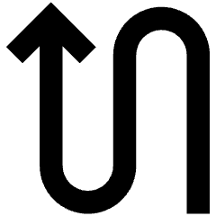 Line Arrow Curvy Up Left Icon from Sharp Remix Set