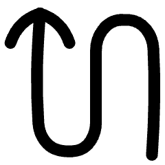 Line Arrow Curvy Up Left Icon from Flex Line Set