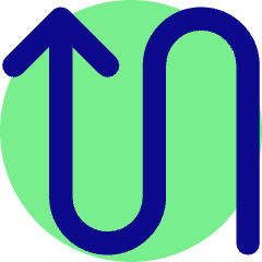 Line Arrow Curvy Up Left Icon from Core Pop Set