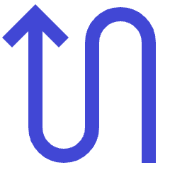 Line Arrow Curvy Up Left Icon from Sharp Duo Set