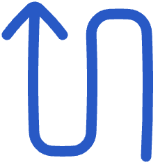 Line Arrow Curvy Up Left Icon from Plump Duo Set