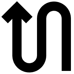 Line Arrow Curvy Up Left Icon from Sharp Solid Set