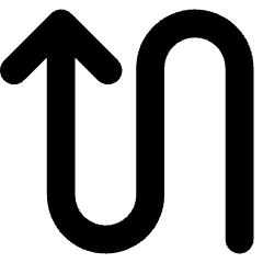 Line Arrow Curvy Up Left Icon from Core Solid Set