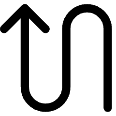 Line Arrow Curvy Up Left Icon from Core Line Set