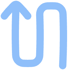 Line Arrow Curvy Up Left Icon from Plump Flat Set