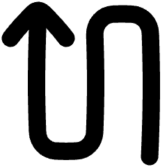 Line Arrow Curvy Up Left Icon from Plump Solid Set