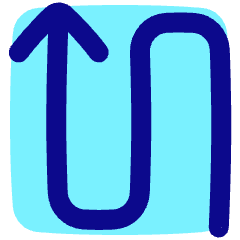 Line Arrow Curvy Up Left Icon from Plump Pop Set