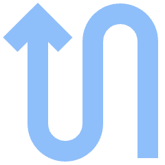 Line Arrow Curvy Up Left Icon from Sharp Flat Set