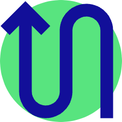 Line Arrow Curvy Up Left Icon from Sharp Pop Set