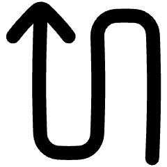 Line Arrow Curvy Up Left Icon from Plump Remix Set